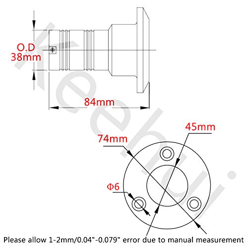 keehui Mirror-Like Polished 316 SS for 1-1/2''(38MM) Marine Boat Yacht Caravan Fuel Tank Deck Fill/Filler with Keyless Cap