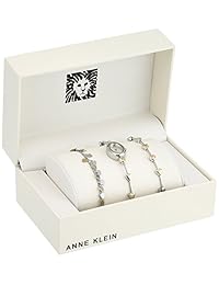 Anne Klein - Juego de reloj y pulsera para mujer, diseño de corazón