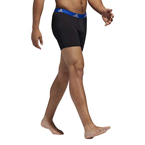 adidas Men's Performance Boxer Briefs Underwear (3pack), Black/Collegiate Royal Black/Scarlet