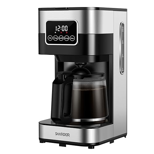 Photo 1 of SHARDOR Coffee Maker Programmable, Drip Coffee Machine with Timer, 10-Cup Coffee Pot with Auto Shut-Off, Home & Office, Glass Carafe & Reusable Filter, Stainless Steel