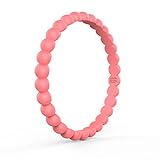 Thin and Stackable Silicone Wedding Ring for Women by Demetory, Affordable Silicone Rubber Wedding Bands - 3mm Width - 2mm Thick. Perfect for Athlete, Nurse, Police White Size 5