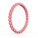 Demetory Thin and Stackable Silicone Wedding Ring for Women by, Affordable Silicone Rubber Wedding Bands - 3mm Width - 2mm Thick. Perfect for Athlete, Nurse, Police Coral Size 5