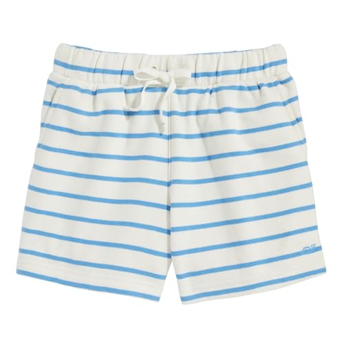 vineyard vines Girls' French Terry Gym Short, Stripe Marshmallow, X-Small