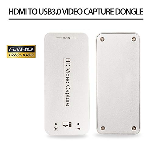DIGITNOW USB 3.0 Capture Dongle Adapter Card,HDMI to USB 3.0 Live Streaming Game Capture Device for PS4 Xbox One 360, Full HD 1080p 60FPS,Drive-Free Compatible with Linux/Mac OS/ windows10/7/xp