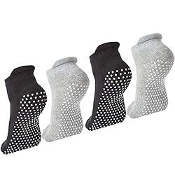 4 Pairs Unisex Non Slip Grip Socks for Yoga