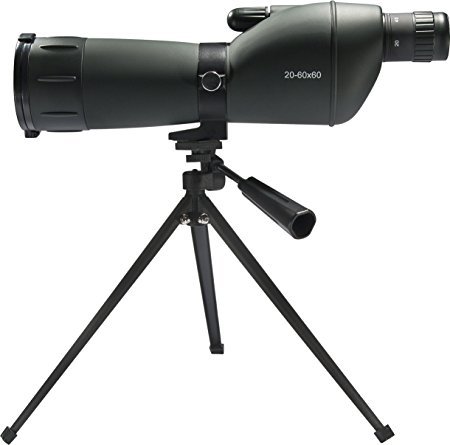 20-60x60mm Zoom Angled Spotting Scope Monocular Telescope with Tripod Soft Case Spotting Scope