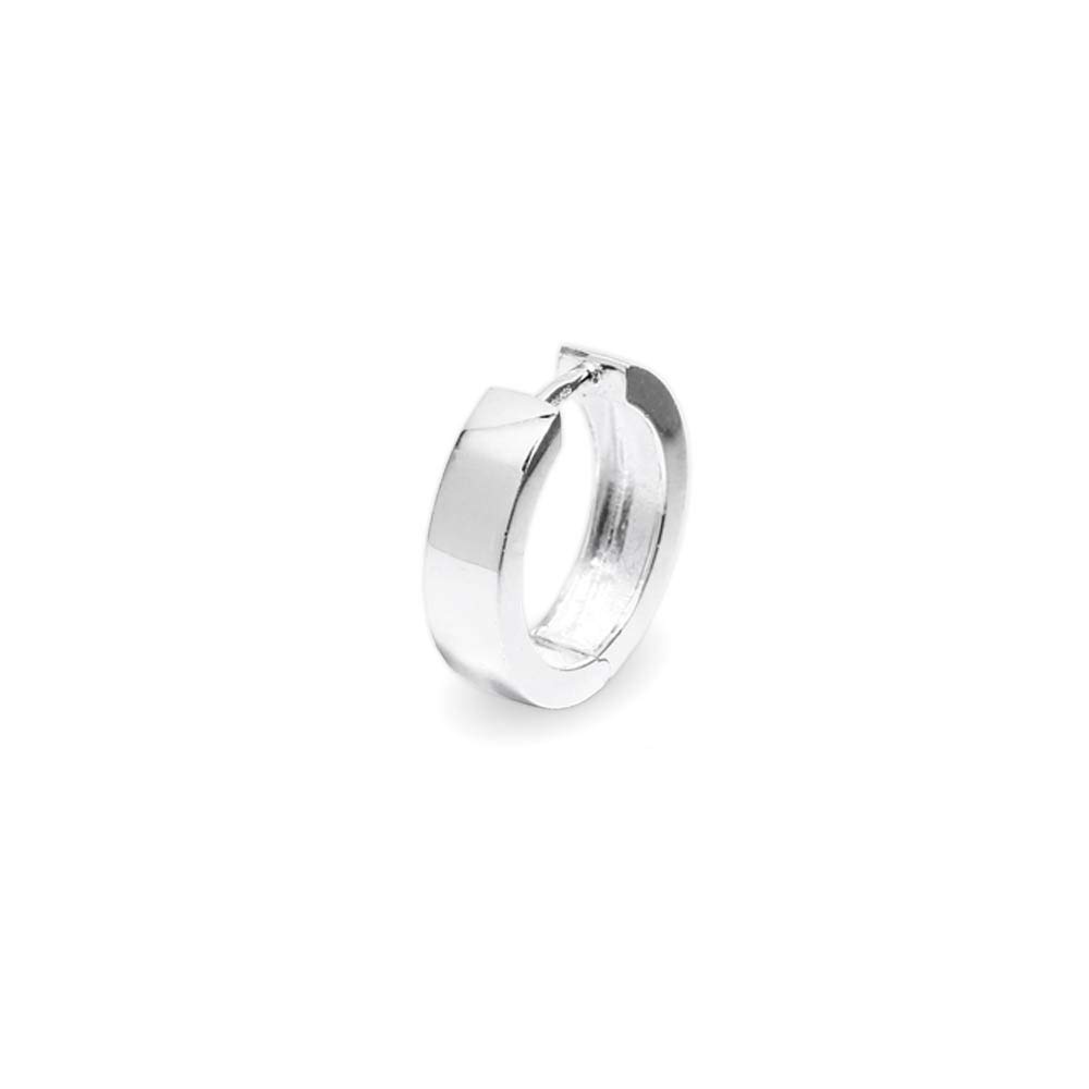 NKlaus silver SET 2x single genuine 925 sterling silver hinged creole square 15mm 40396