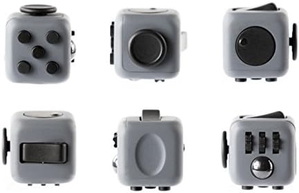 Fidget Toy Cube Relieves Stress and Anxiety for Children and Adults (GREY BLACK)