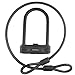 Lumintrail 16mm Heavy Duty 4-Digit Bicycle Bike Combination U-Lock with 4 ft Cable - Assorted Colors (Black)