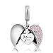 ShinyJewelry I Love You Heart Charm Dangle Bead for European Bracelet Necklace (Pink)