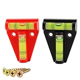 RV T Levels (2-pack) plus 4 Free Screws; Use to Cross Check Level of RVs, Machines, Furniture, Trailers, Tripods, Camera Equipment, Etc.