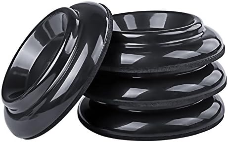 NABLUE Piano Caster Cups, Upright Piano Caster Furniture Round Wheel Cups Gripper Set Load Bearing - Grand Piano Caster Pads ABS Plastic Mats [ Set of 4 ]