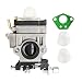 Poweka Carburetor Kit for 43cc 47cc 49cc 50cc 2 Stroke Engines 15mm Intake Hole Mini Pocket Bike Chopper Atv Quad Dirt Bike Super Gas Scooter Bike with Primer Bulb and Gasket