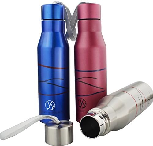 Double Y 18 Ounce Double Walled Travel Mug Thermo 18/8 Stainless Steel Insulated Water Bottle, (Blue)