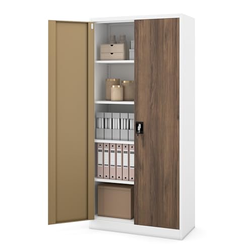 Jan Nowak Aktenschrank Metall abschließbar, Büroschrank, 195x90x40 cm