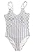 CUPSHE Women's Stripe Printing Halter One-Piece Padding Swimsuit (L) Multicolor