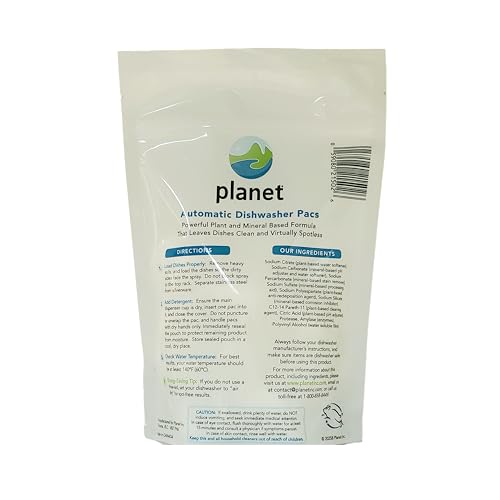 PLANET AUTOMATIC FREE & CLEAR DISHWASHER PACS, 12.7 OUNCE
