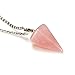 Smilestyle Natural Rose Quartz Gemstone Crystal Healing Chakra Reiki Silver Stone Bead Pendant Necklace Jewelry Gift