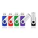KOOTION 5 Pack 64GB USB 3.0 Flash Drives Memory Stick 3.0 Thumb Drives Pen Drives (Mixcolors: Black Blue Green Purple Red)