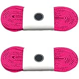 Silfrae Waxed Skate Hockey Laces, Sold in Two Pairs, Heavy Duty, Perfect for Hockey, Roller Derby, and Skates, and Boots, Multi-Size and Multi-Color Available. (Pink, 72')
