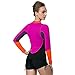 Lynddora Womens Long Sleeve 2MM Neoprene Diving Jacket Front Zipper Wetsuit Top Warm Protection (Purple Black, US M/Tag XXL)