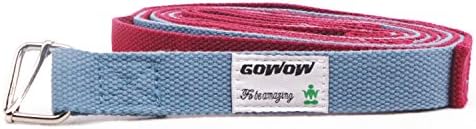 GOWOW Yoga loop strap Pilates Belt with Steel D Ring Perfect for stretching and all types of yoga including Pregnancy Yoga, Hot Yoga, Bikram Yoga, Restorative Yoga