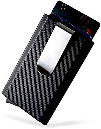 Mosiyeef Metal Credit Card Wallet with Money Clip - Automatic Pop Up Wallet,RFID Blocking Card Holder