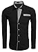 Coofandy Men's Long Sleeve Stripe Patchwork Casual Shirts