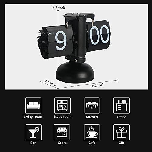 MIDCLOCK Flip Clock, Home Décor Desk Clock, Retro Auto Flip Down Clock