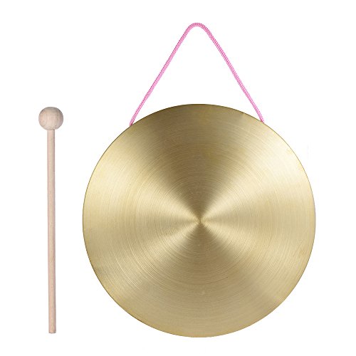22cm Hand Gong Cymbals Brass Copper Chapel Opera Percussion Instruments with Round Play Hammer - Thumbnail 6