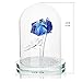 H&D Crystal Enchanted Rose Blue Rose Flower Figurine in a Glass Dome with Gift Box