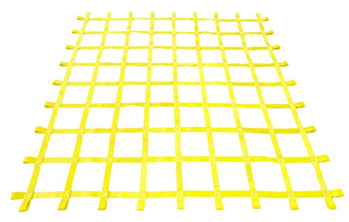 FONG 8 ft X 8 ft Climbing Cargo Net Yellow- Playground Cargo Net - Outdoor Climbing Net for Kids - Climbing Net for Swingset