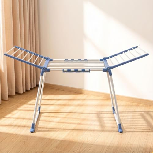REOCLE Foldable Clothes Drying Rack with Adjustable Wings | Indoor & Outdoor Use, For Towels & Bedding, Laundry Stand, Portable Design