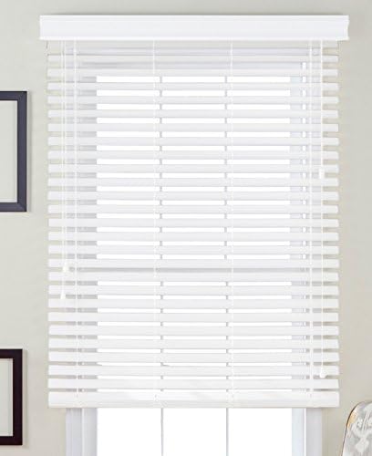 Windoration Faux Wood Blinds, 35 by 72-Inch, Milk White