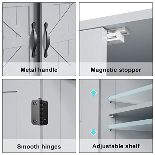 SRIWATANA Bathroom Storage Floor with 2 Doors and