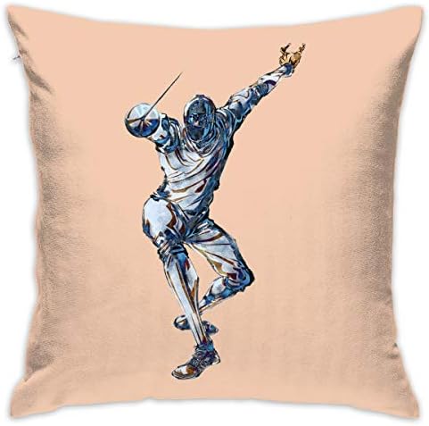 Pillow Cover 18"X18" Fencing Pillowcase Square Throw Case Cushion for Sofa Decorative