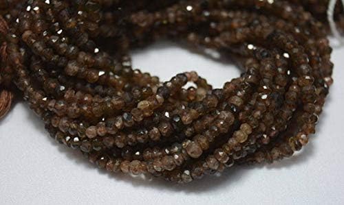 GemAbyss Beads Gemstone 10 Strands, Andalusite Beads, Andalusite Gem Stone, 4mm Beads, Faceted Rondelle, Gemstone for Jewelry, 13.5 Inches Code-MVG-31094