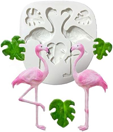 topxingch DIY Leaf Flamingo Chocolate Fondant Polymer Clay Mould Kitchen Silicone Mold Random Color