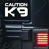 VALIANT COLLECTIONS – Caution K9 Stickers–Vinyl Decal for Car and Van – Indoor and Outdoor use for Long Lasting–Waterproof Stickers for Waterbottle and Laptop – Removable Sticker for Mirror – VC 402