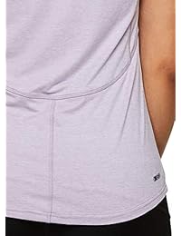 Rbx Active Camiseta de manga corta, con cuello en V, teñida en el espacio, para mujer