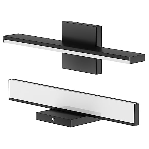 Photo 1 of Leblon Warm Vanity Light: 16" LED Bathroom Fixture for Over-The-Mirror Lighting. Featuring Powder-Coated Stainless Steel, This Modern Wall-Mounted Bathroom Light Offers a Cozy 3000K Glow
