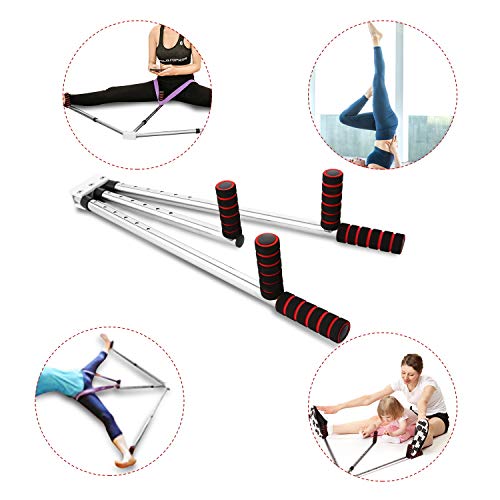 Hurbo 3-Bar Stainless Steel Leg Stretcher Leg Extension Flexibility Training Tools for Ballet, Yoga,Dance, MMA, Taekwondo & Gymnastics (Silver)
