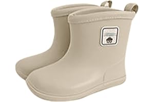 Toddler Rain Boots Baby Short Rain boots for Kids Boys & Girls Non-Slip Rubber Sole, Cotton Linin𝐠,Lightweight