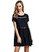 ROMWE Women's Solid Cute Short Sleeve Shift Swing Short Dress