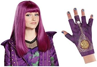 Wonder Clothing Girls Descendants 2 Mal Glove and Wig Gift Set
