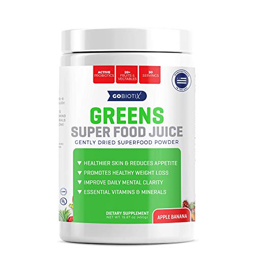 GoBiotix Greens Superfood Juice Organic Green Veggie Powder 20+ Fruits & Vegetables
