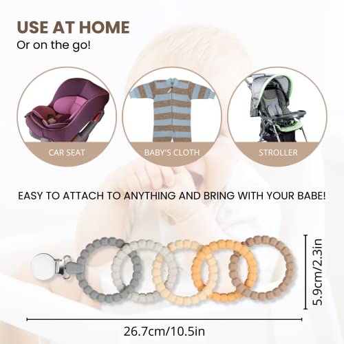 Kalovin Teether Rings, Silicone Sensory Teething Ring, Baby Teether