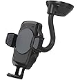 SCOSCHE WDQ2M STUCKUP Qi Car Phone Holder Windshield, Dashboard or Vent Mount | Stick Grip Suction Cup Base | Non-Magnetic | Black Charger with Car Adapter and Type-C Cable