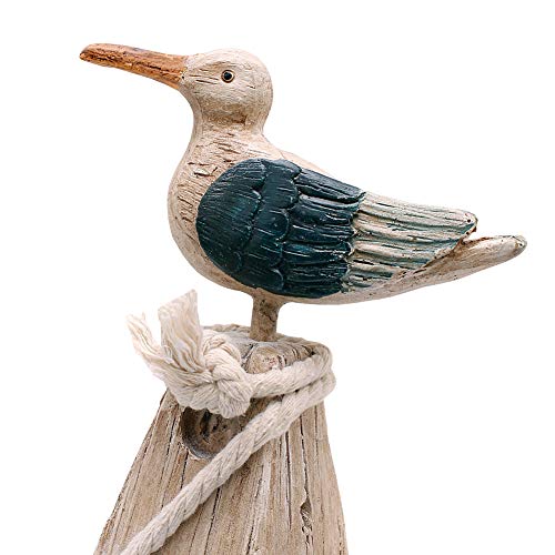 WHY Decor Seagull Statue Hand Carved Dockside Polyresin Seagull