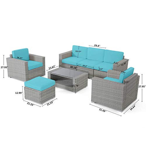 Tribesigns 7 Piece Patio Sofa PE Wicker Rattan Sectional Sofa Set Patio